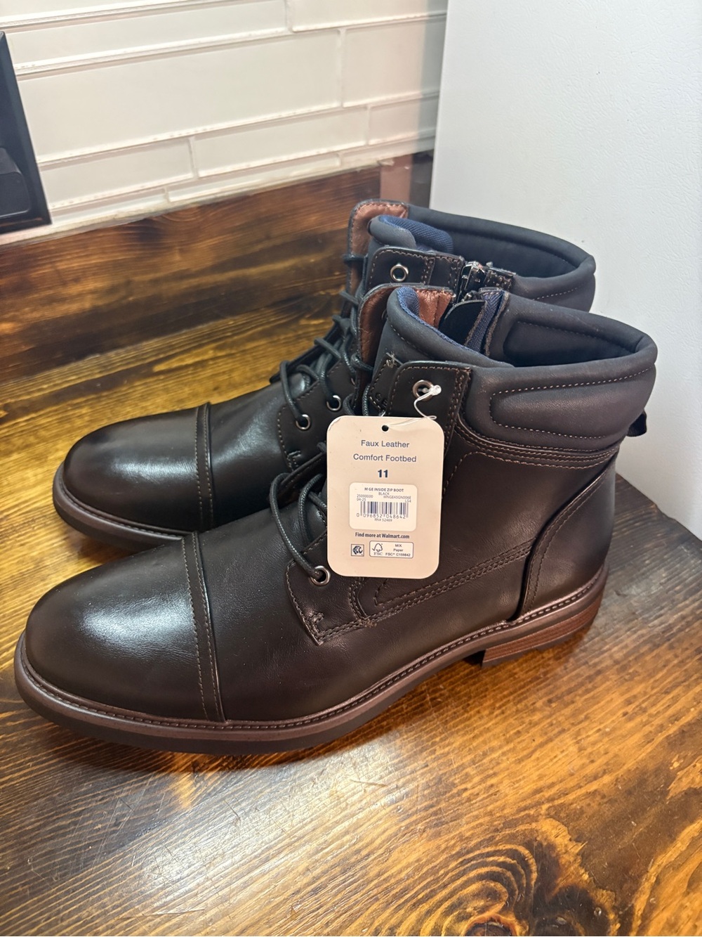 George Black Lace Up Boots Size 11